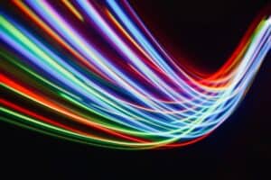 a blurry photo of colorful lights in the dark